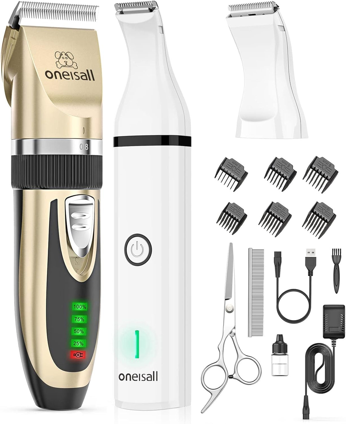 Dog Clippers and Paw Trimmer Kit 2 in 1 Low Noise Cordless H490