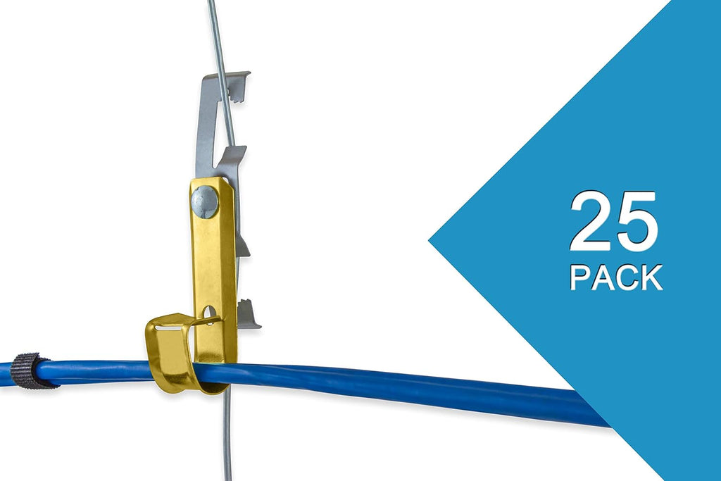 Heavy Duty Metal Cable & Wire Support J-Hook Hangers with Bat Wing Clip I58078