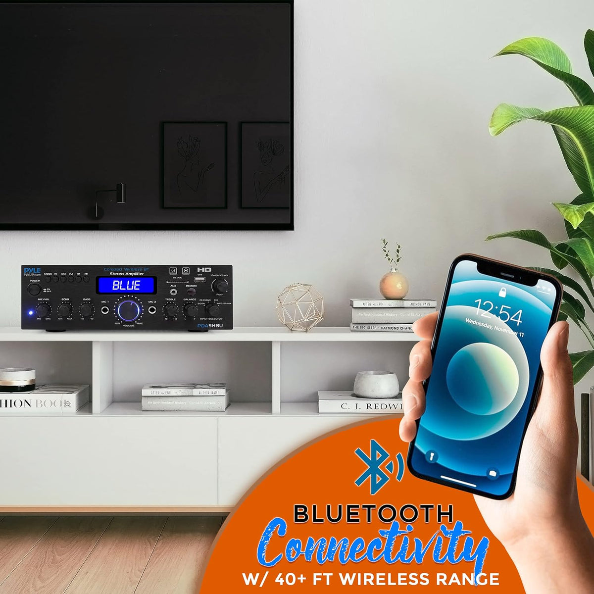200 Watt Multi-Channel Wireless Bluetooth Home Stereo Amplifier J422