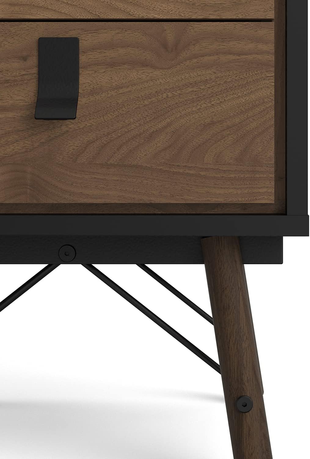 Black Matte 2 Drawer Nightstand K393468