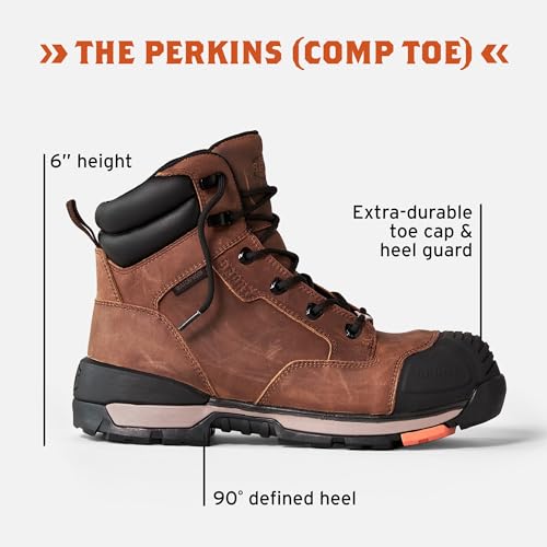 Brown 6" Waterproof Wedge Work Boot Q495547