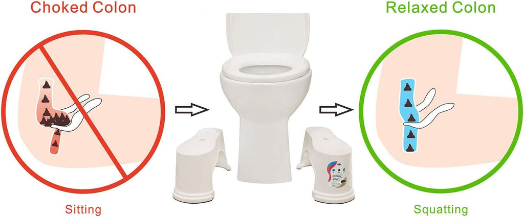 White 2 Pairs Plastic Toilet Stool E88270