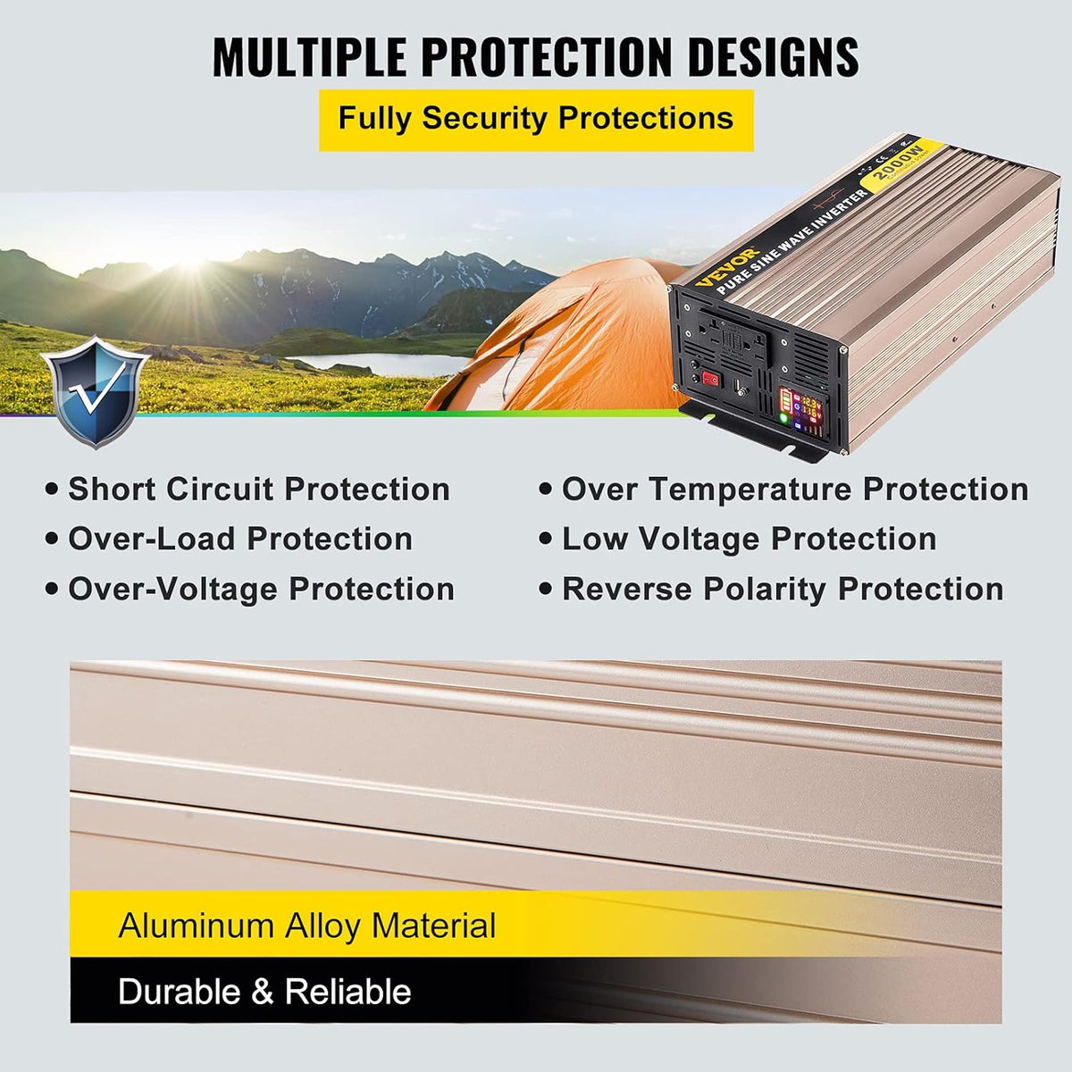 Pure Sine Wave 2000 Watt Power Inverter Y7933