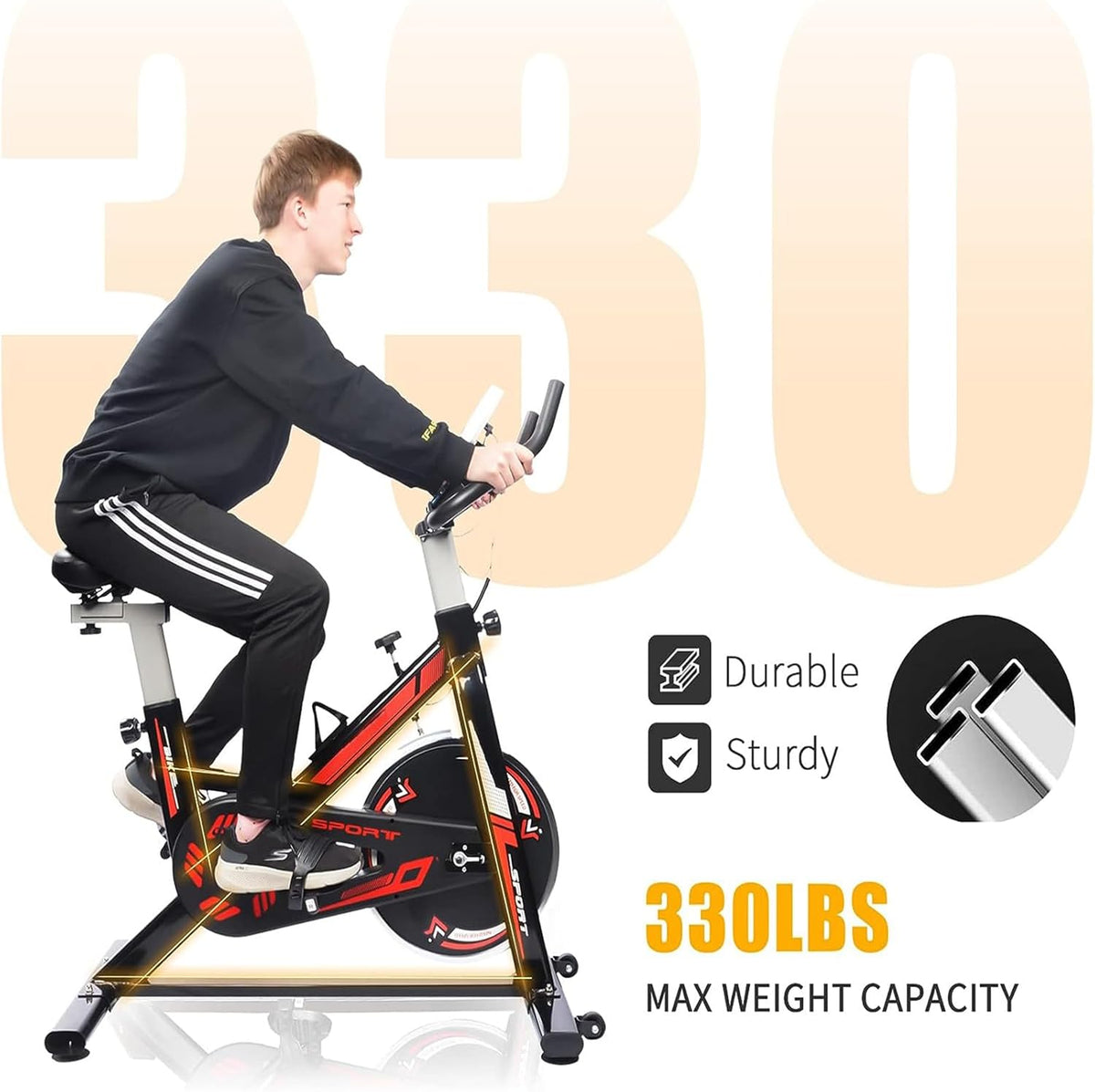 Exercise Stationary Bike with LCD Monitor S495