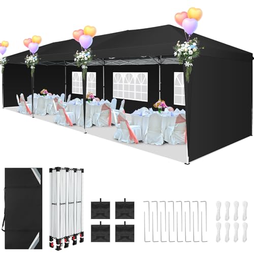 10x20 Pop Up Canopy Tent with 6 Sidewalls White E735916