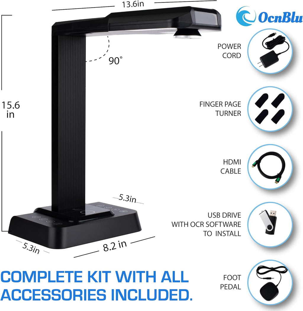20MP Portable Overhead Document Camera Scanner N517