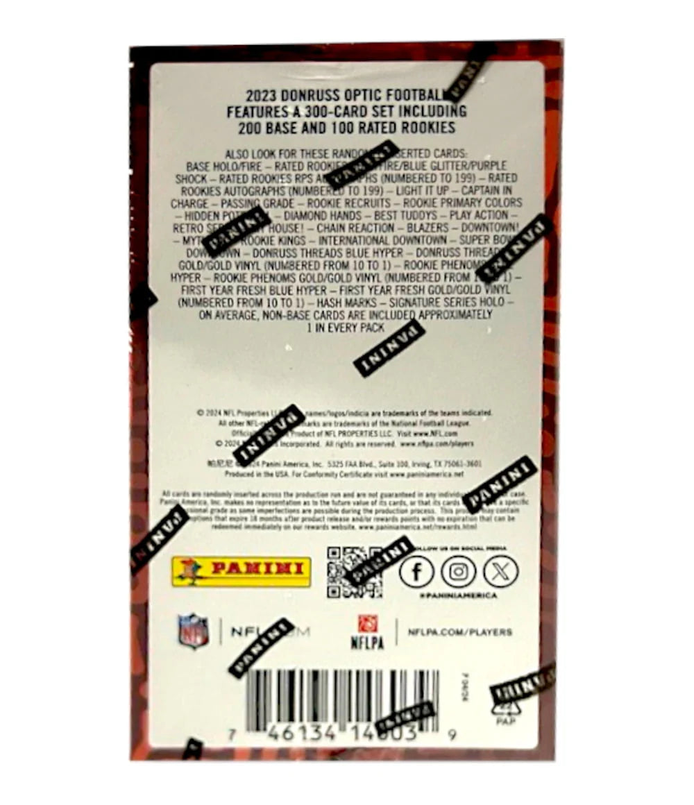 2023 Panini Donruss Optic Football Blaster Box Trading Cards Y711442