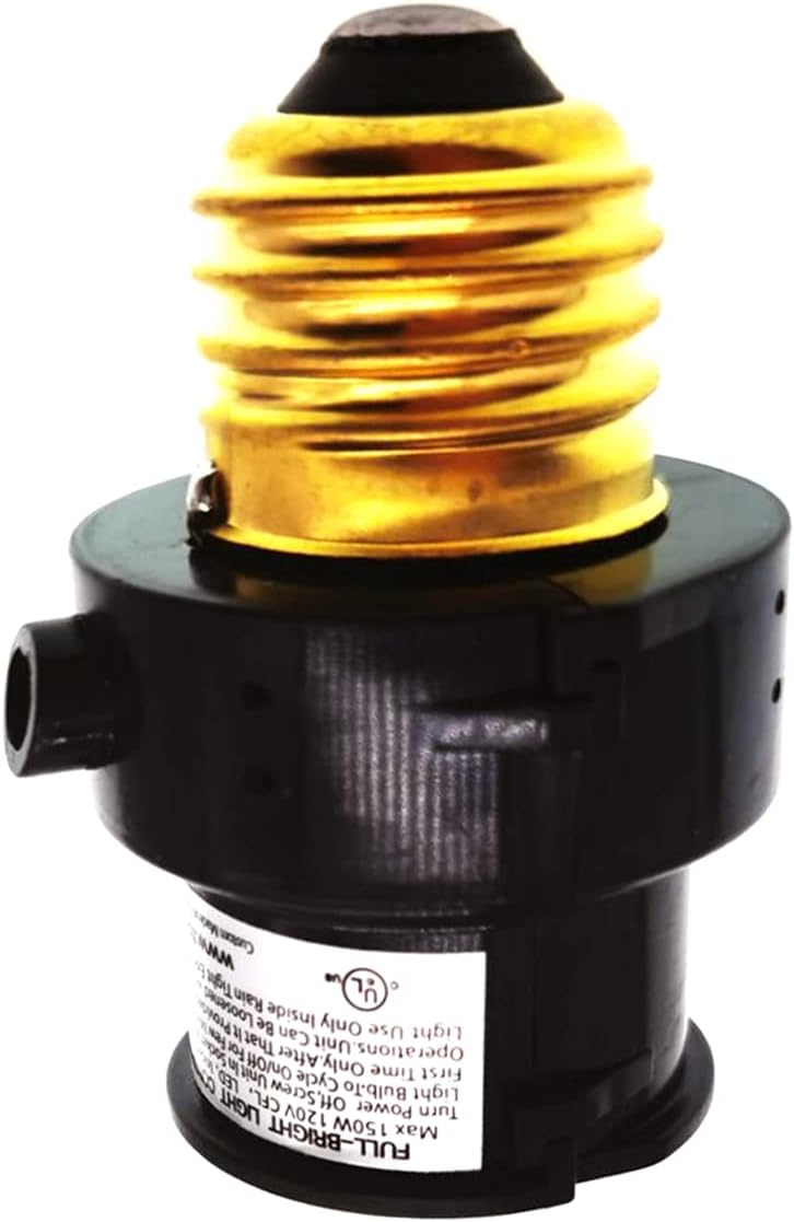 Black Dusk-to-Dawn Light Control Socket for E26 E27 Base Lamps U624618
