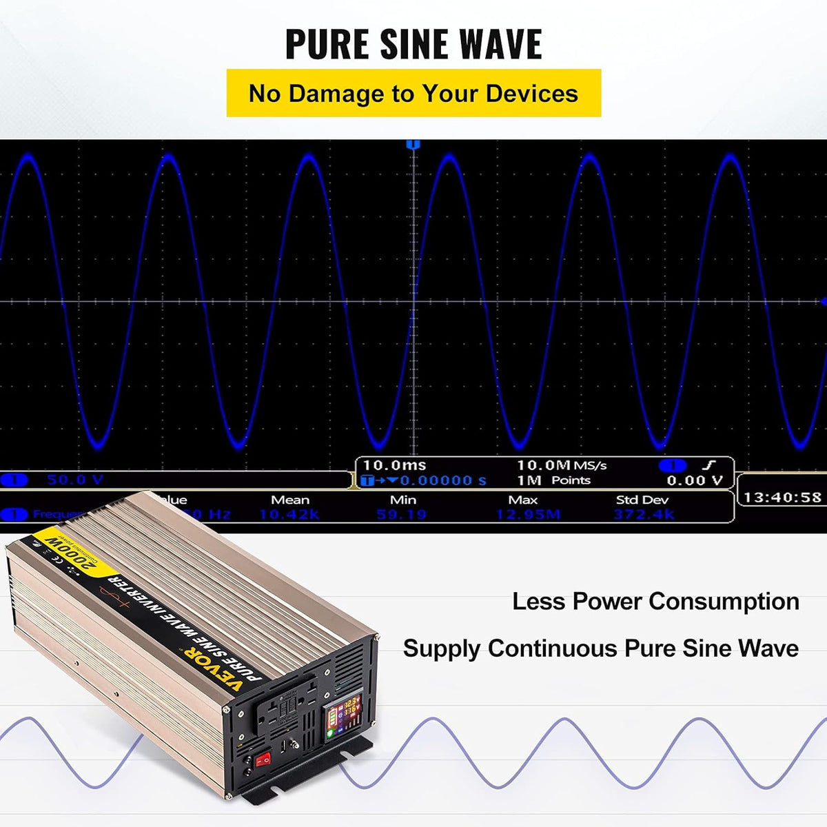 Pure Sine Wave 2000 Watt Power Inverter Y7933