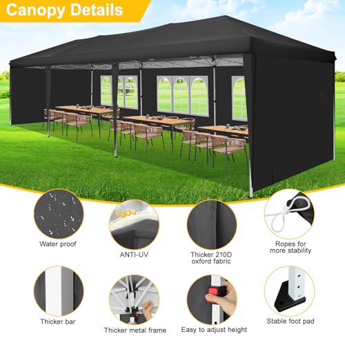 10x20 Pop Up Canopy Tent with 6 Sidewalls White E735916