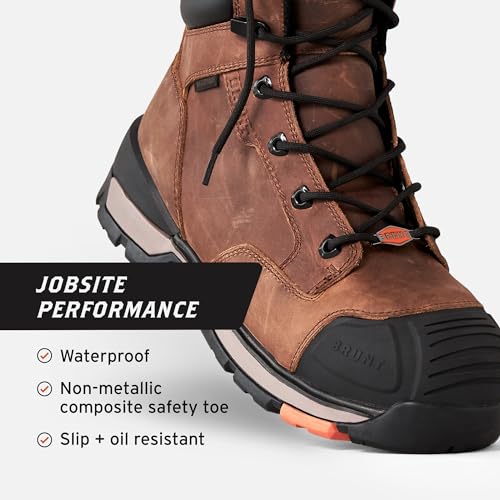 Brown 6" Waterproof Wedge Work Boot Q495547