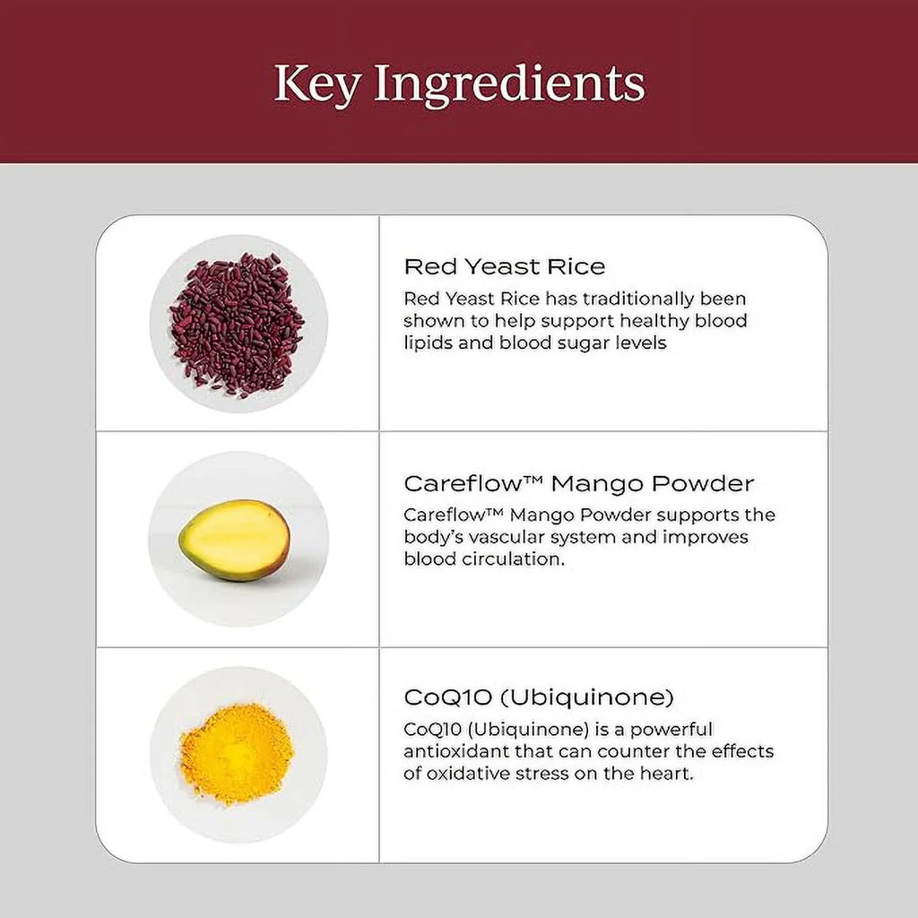 Heart Health Supplement with CoQ10, Red Yeast Rice & Inositol, 30 Pack N203767