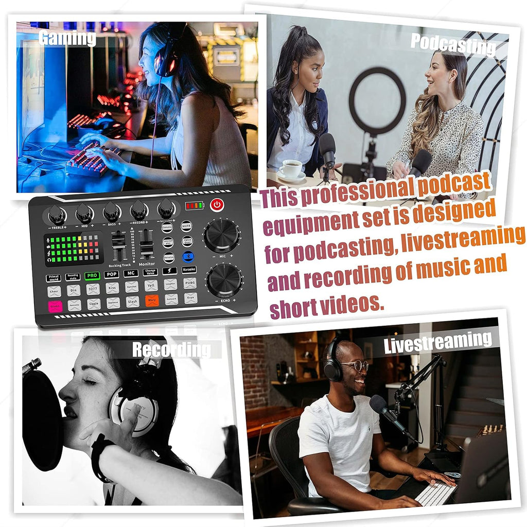Podcast Microphone and Audio Mixer Bundle W382571