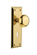Unlacquered Brass Door Knob with Plate R273775
