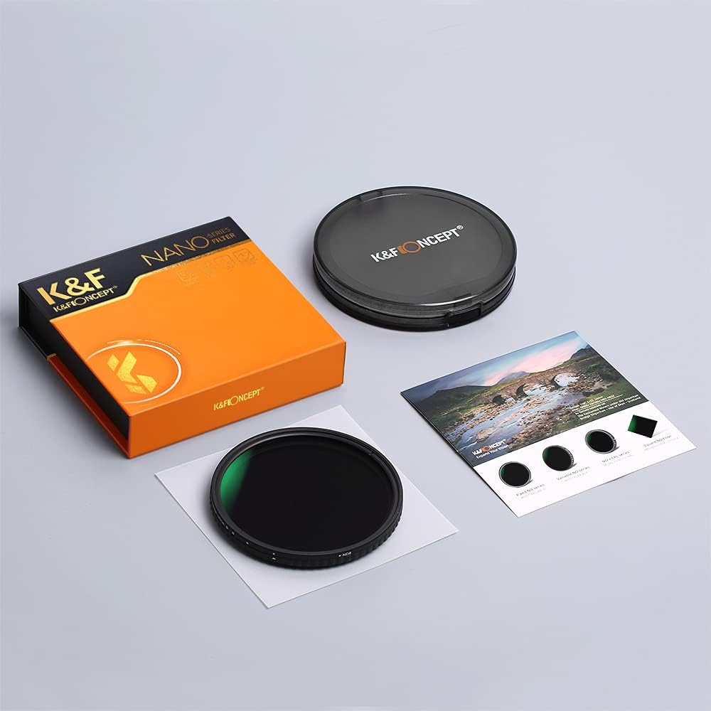 55mm Variable ND Filter ND8-ND128 (3-7 Stop) HD Hydrophobic VND Camera Lens Filter O934