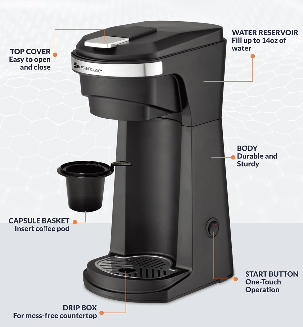 Single Serve Coffee Maker with Water Reservoir O869