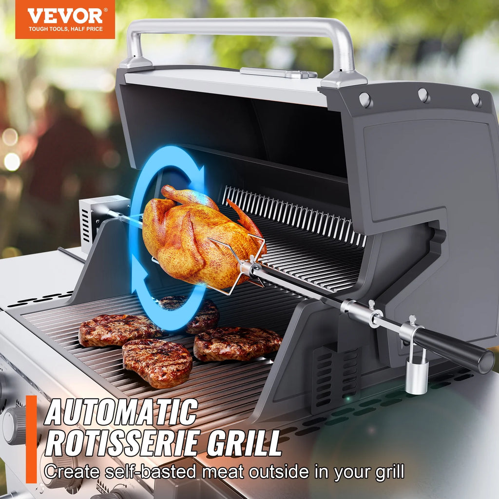Universal Grill Rotisserie Kit BBQ Roaster 32"/39" Spit Rod Electric Motor S2574