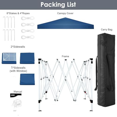 10x20 Pop Up Canopy Tent with 6 Sidewalls White E735916