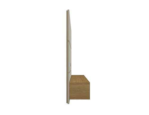 Off White and Cinnamon Floating Wall Entertainment Center S300