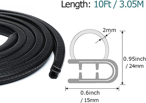 10Ft EPDM Rubber Car Door Seal Strip E2527