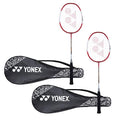 Light Aluminium Badminton Racquet Set of 2 with Full Cover J386