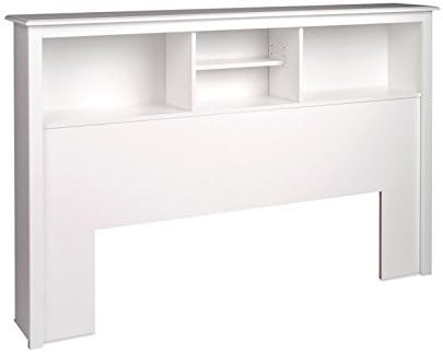 White Queen Bookcase Platform Storage Bed E128571