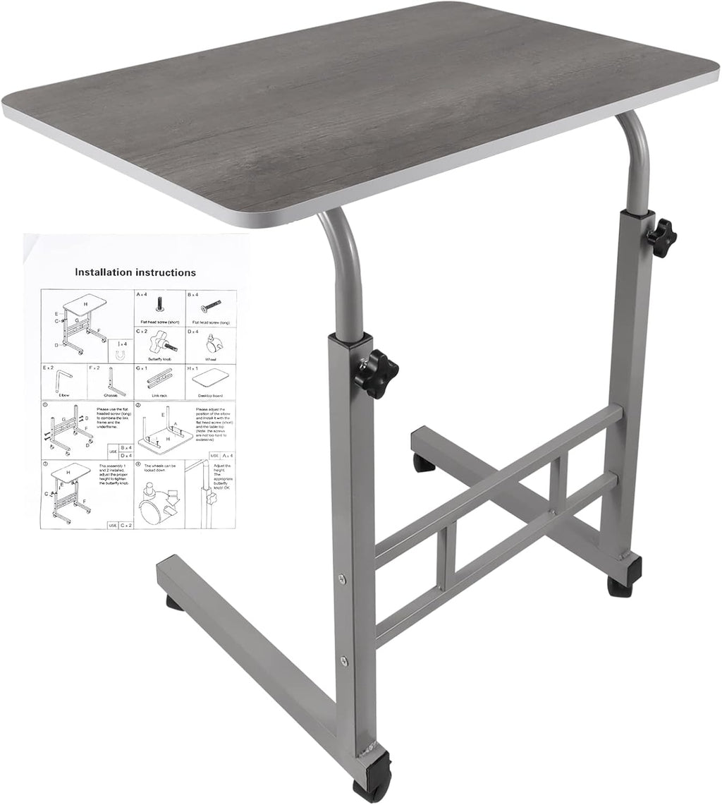 Height Adjustable Rolling Desk Cart with Wheels O728498