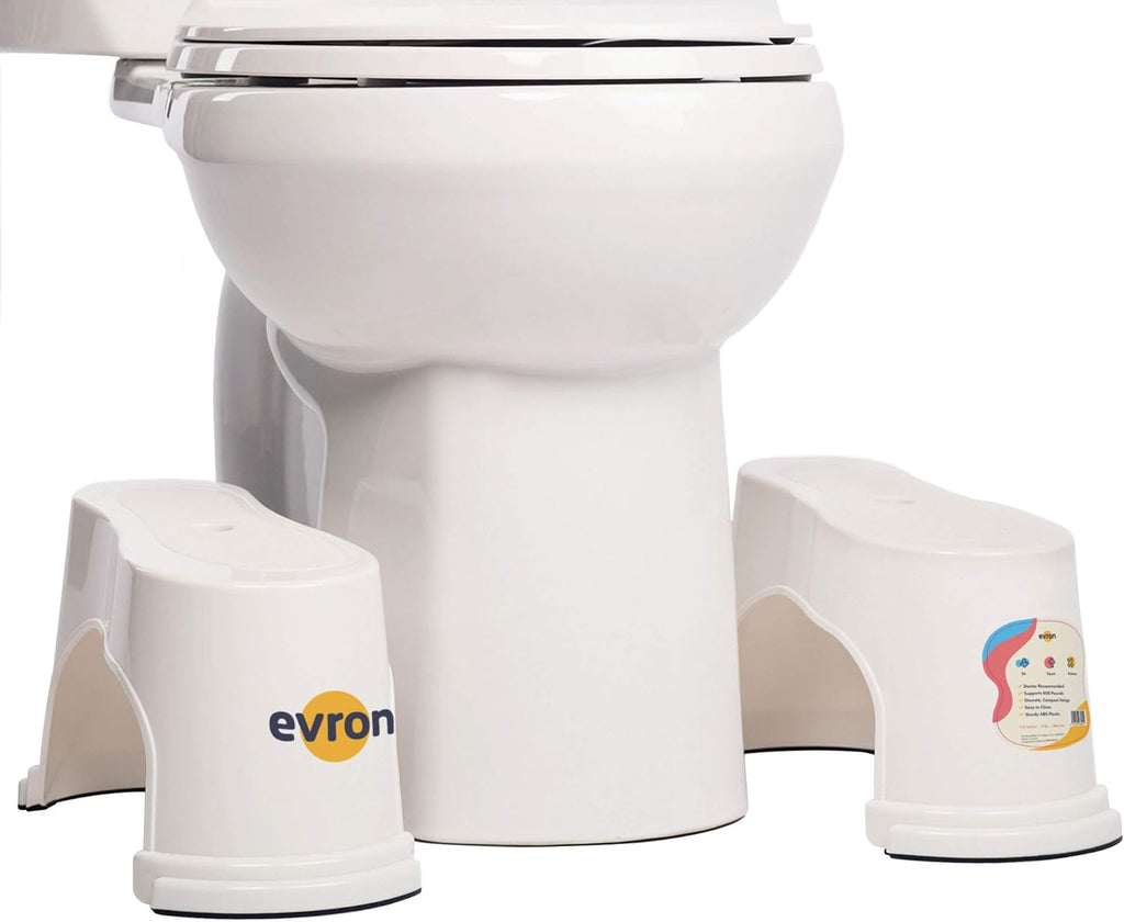 White 2 Pairs Plastic Toilet Stool E88270