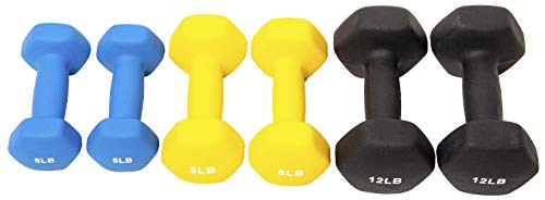 Set of 2 Neoprene Coated Non-Slip Grip Dumbbell Weights L9771
