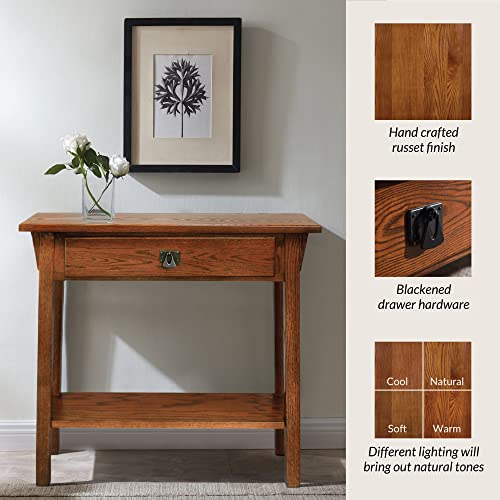Medium Oak Solid Wood Console Table R9382
