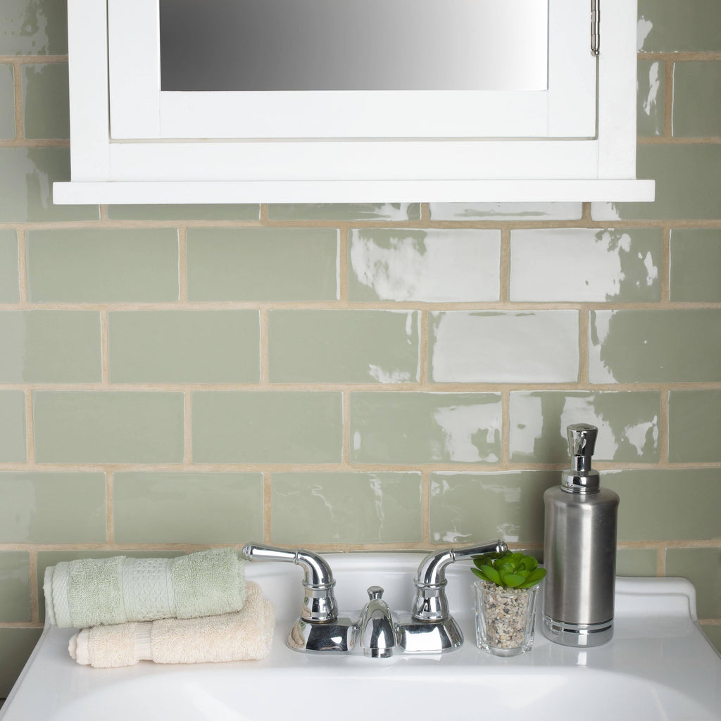 Sage Ceramic Wall Subway Tile - Case 44 Tiles K703