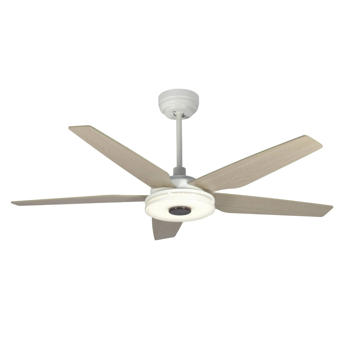White Modern Wood Ceiling Fan T7609