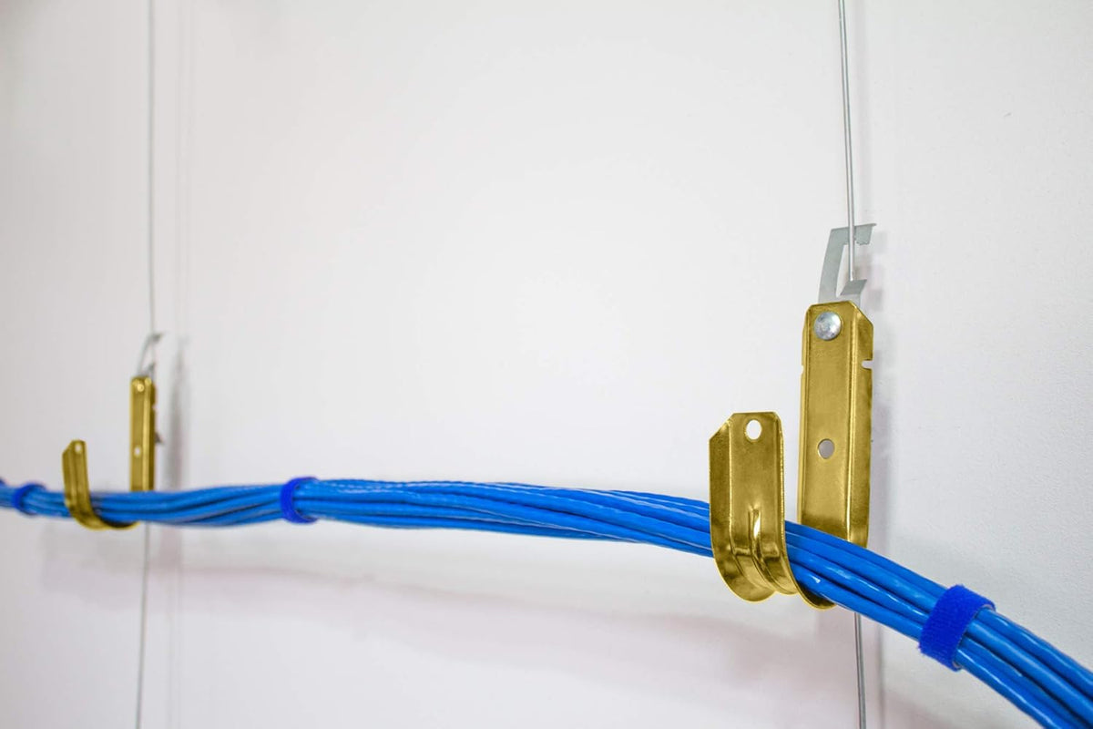 Heavy Duty Metal Cable & Wire Support J-Hook Hangers with Bat Wing Clip I58078