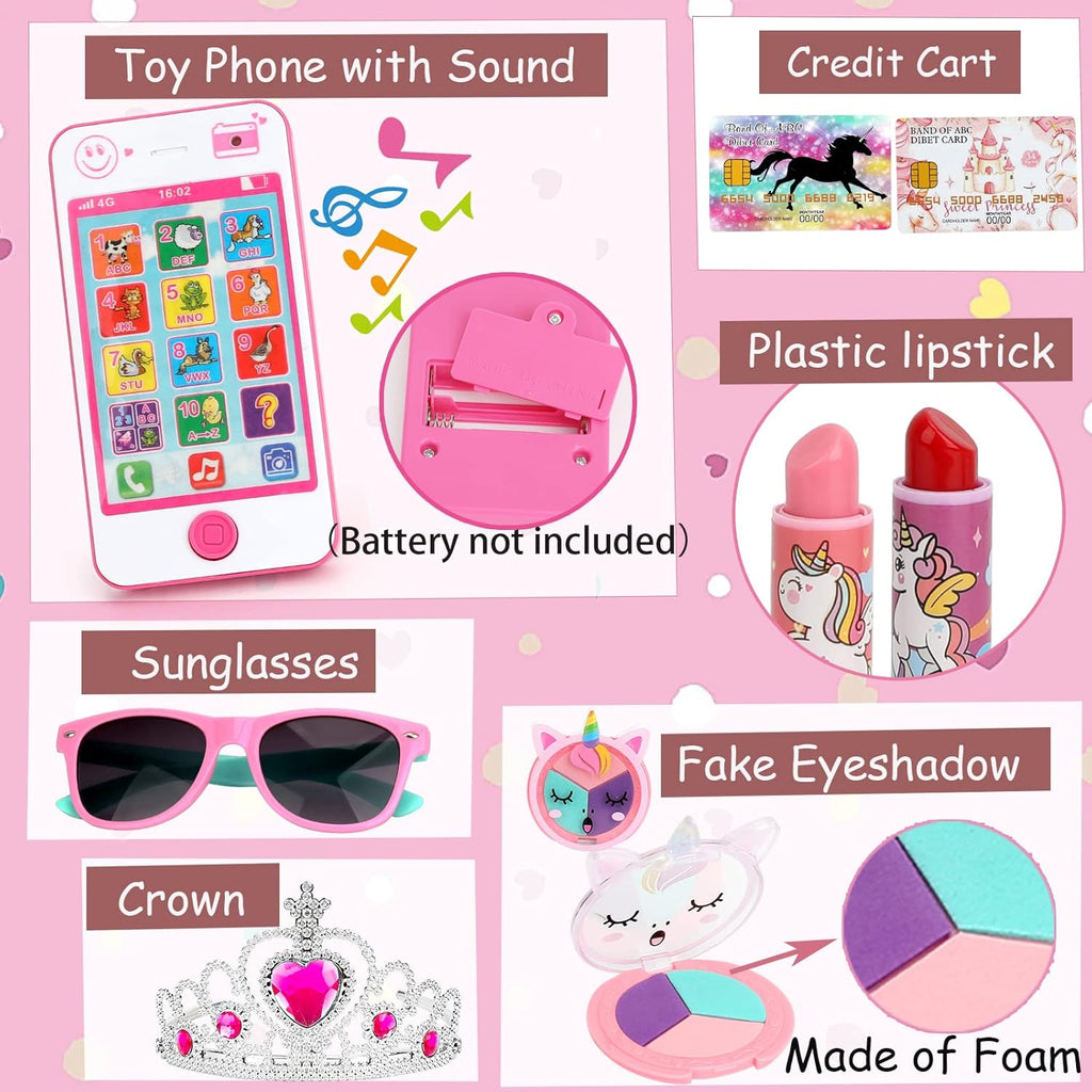 Fake Pretend Makeup Purse with Kids Phone Q873