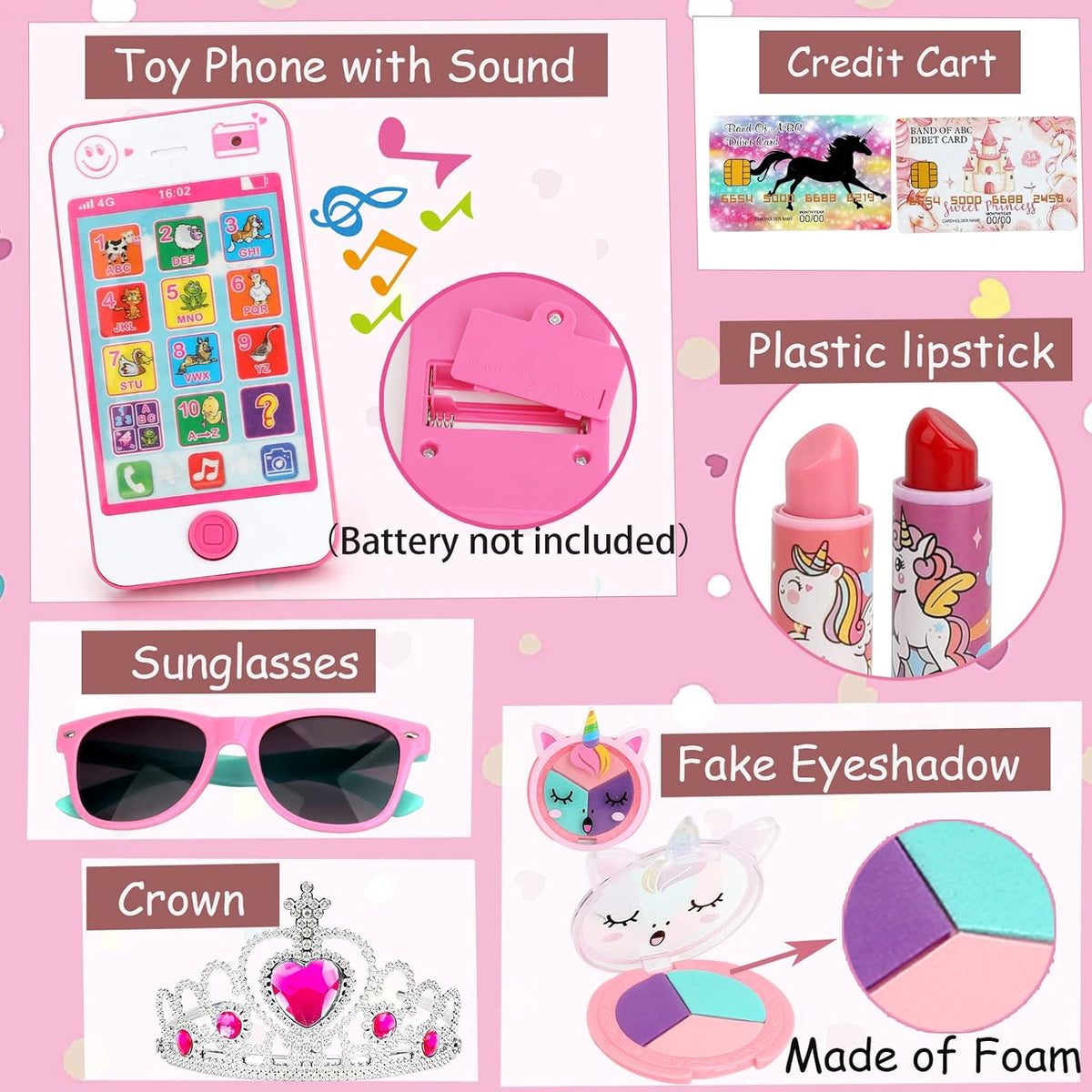 Fake Pretend Makeup Purse with Kids Phone Q873