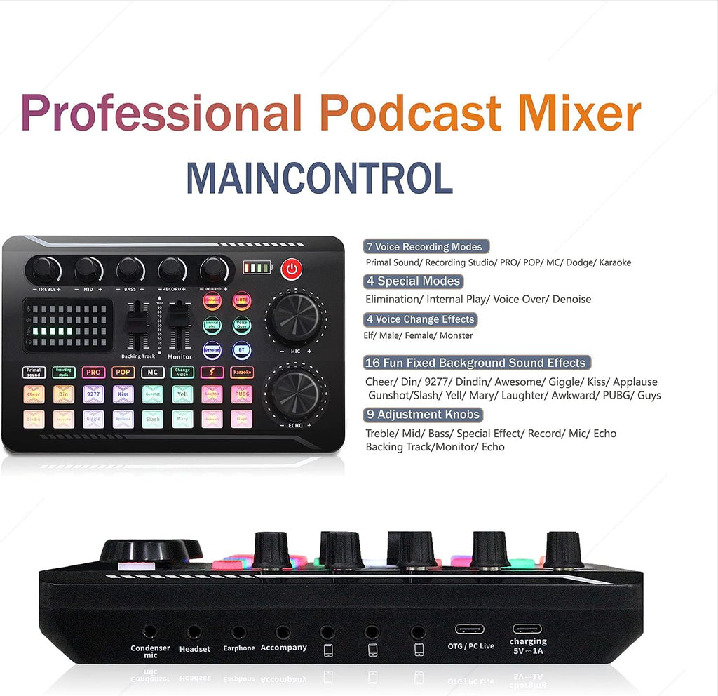 Podcast Microphone and Audio Mixer Bundle W382571