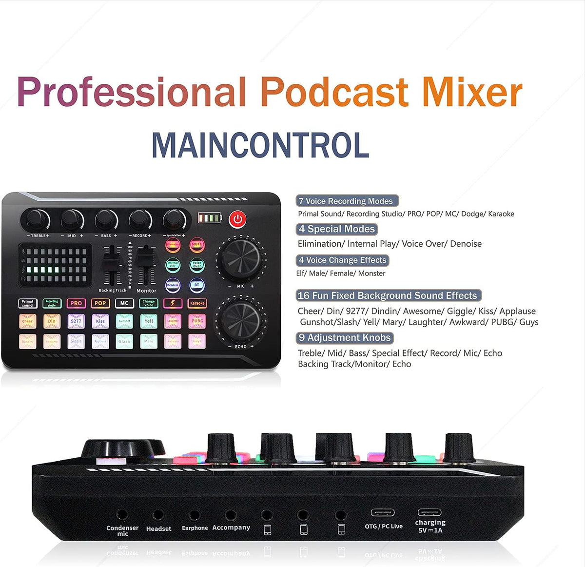 Podcast Microphone and Audio Mixer Bundle W382571