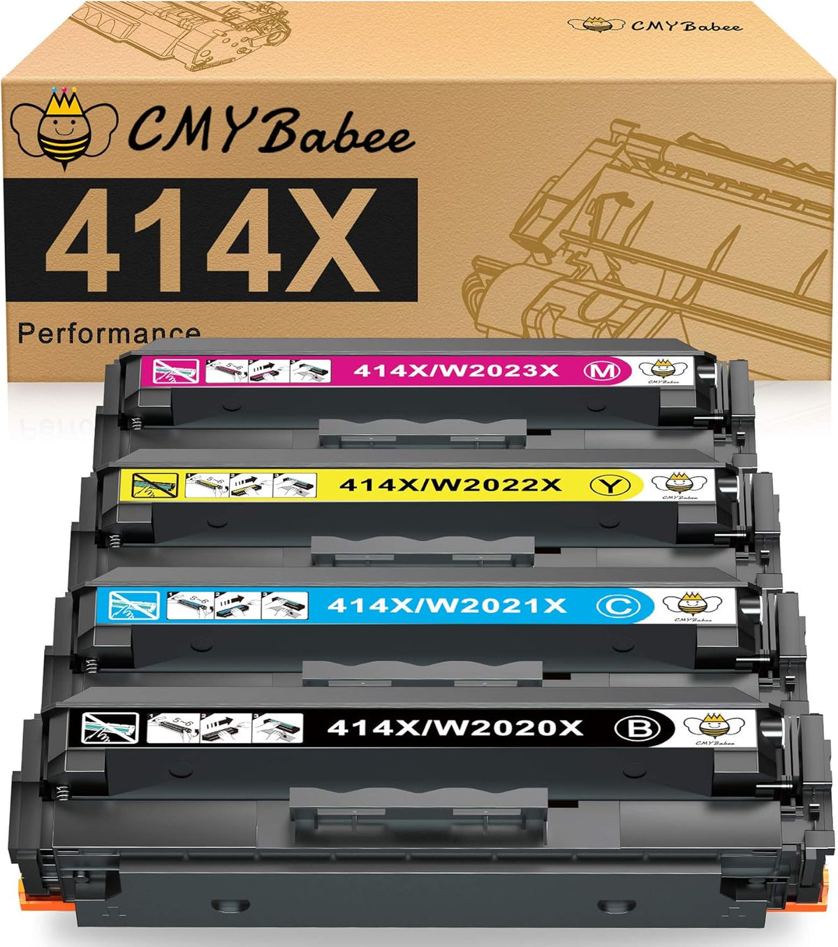 Compatible Toner Cartridge Replacement 4-Pack A32743