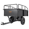 Heavy Duty Steel ATV Dump Cart, 750 lbs, 15 Cubic Feet Garden Utility with Removable Sides Z82487