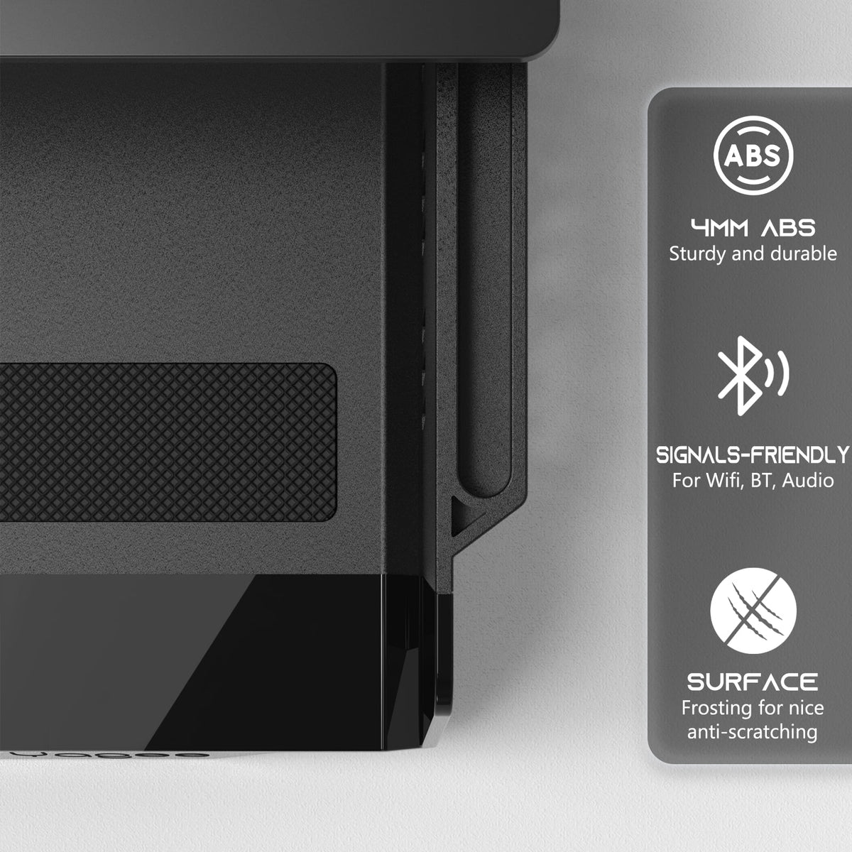 Black Self-Adhesive Under Desk Storage Shelf J64049
