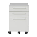 White Engineered Wood Mobile Pedestal with Castors D3769