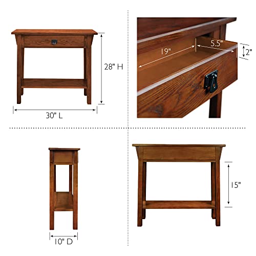 Medium Oak Solid Wood Console Table R9382