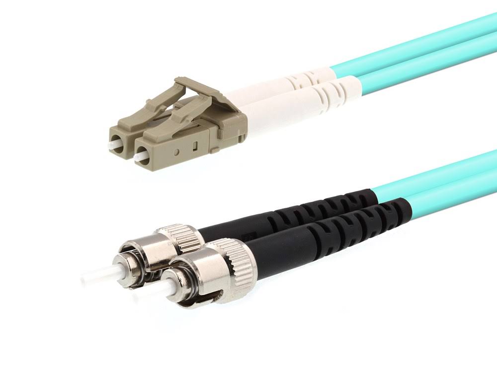 50m Multimode Duplex Fiber Optic Patch Cable OM3 Aqua V74608