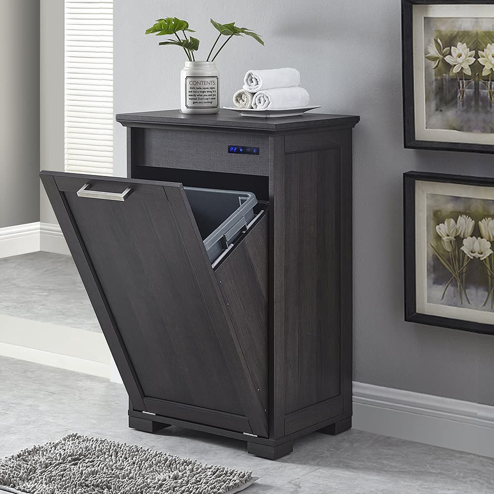 Tilt-Out Laundry Sorter Cabinet Dark Brown V937