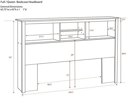 White Queen Bookcase Platform Storage Bed E128571