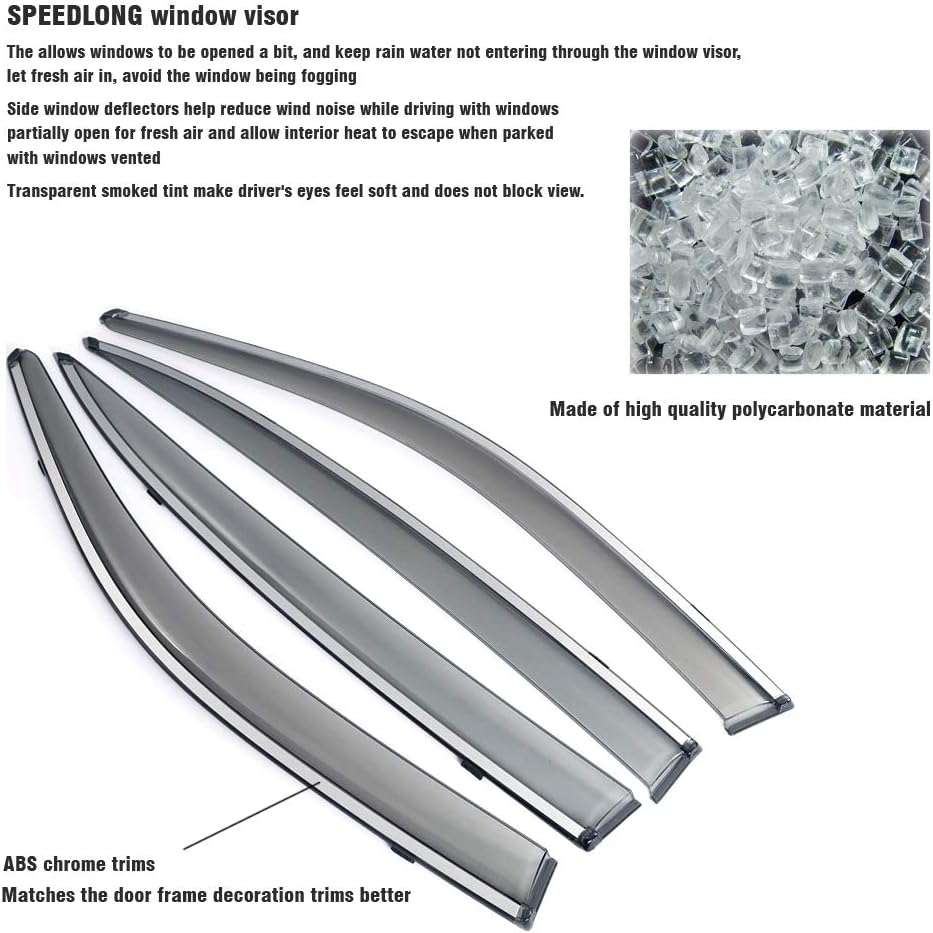 Car Window Visor Vent Shade Deflector Sun Rain Guards S53138
