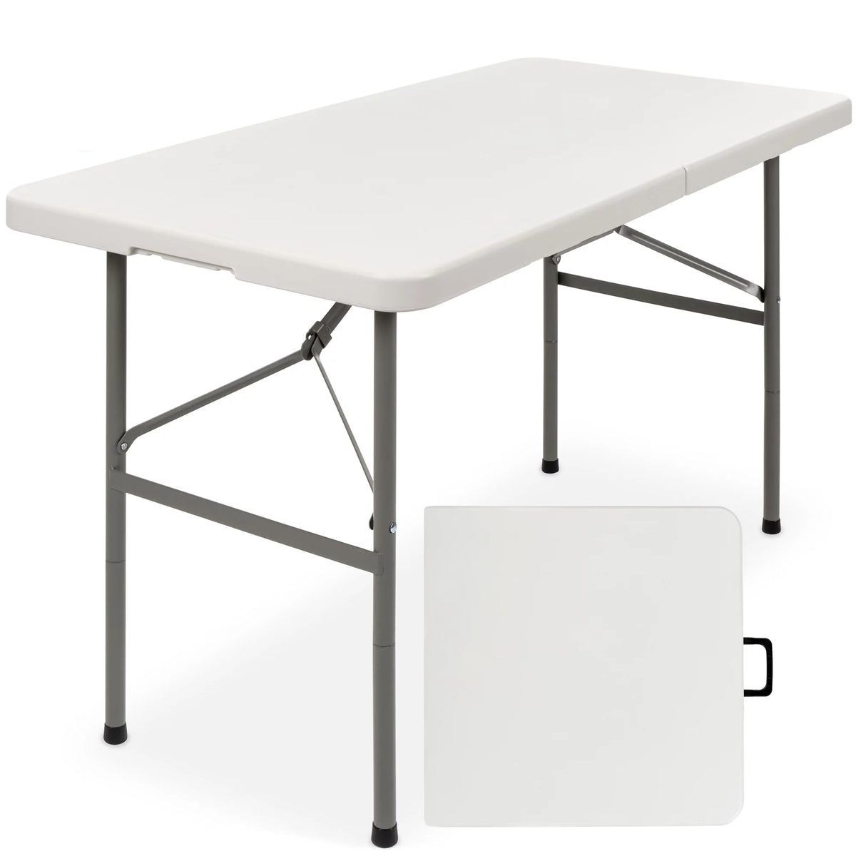 4ft White Plastic Folding Table Q81705