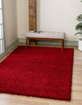Cherry Red 7' x 10' Shag Rug E372