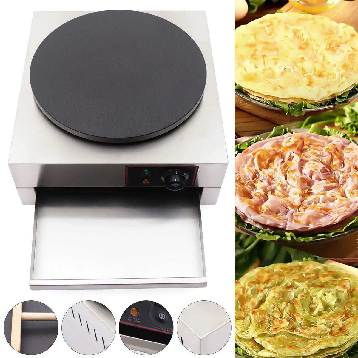 16 inch Non Stick Electric Crepe Maker J898671
