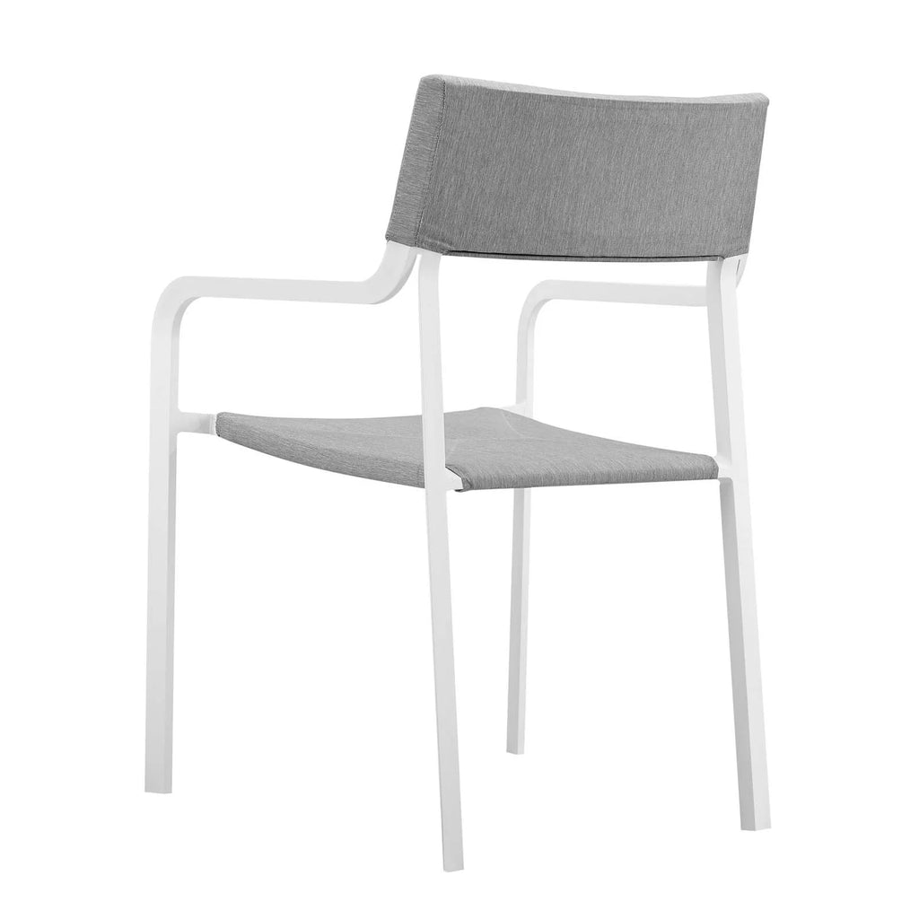 White Grey Aluminum Set of 2 Lounge Chair I78533
